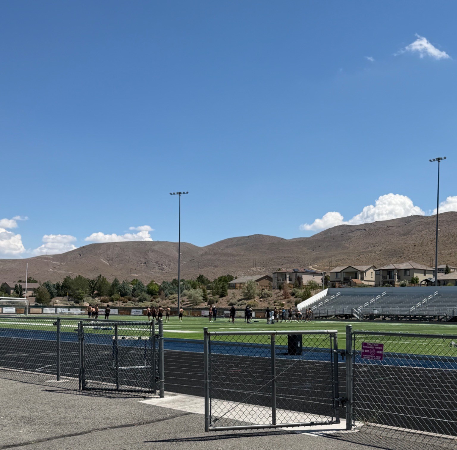 Football practice at Damonte Ranch High School in Reno, Nevada